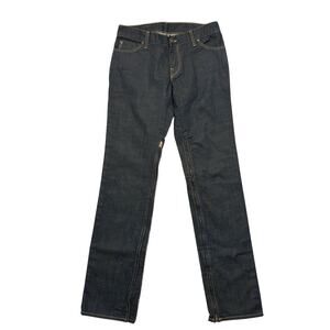 Vintage Bread Denim Jeans Mens 30x33 Y2K Straight Leg Dark Wash Side Zipper RARE